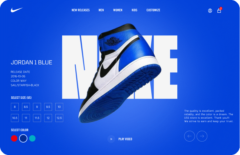 Nike UI/UX Design Concept